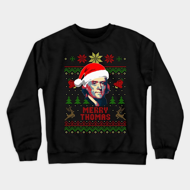 Thomas Jefferson Merry Thomas Crewneck Sweatshirt by Nerd_art